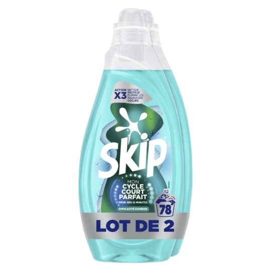 Lessive Liquide Mon Cycle Court Parfait Efficacité Express SKIP