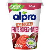 ALPRO Dessert végétal au soja aux fruits rouges et dattes sans sucres ajoutés