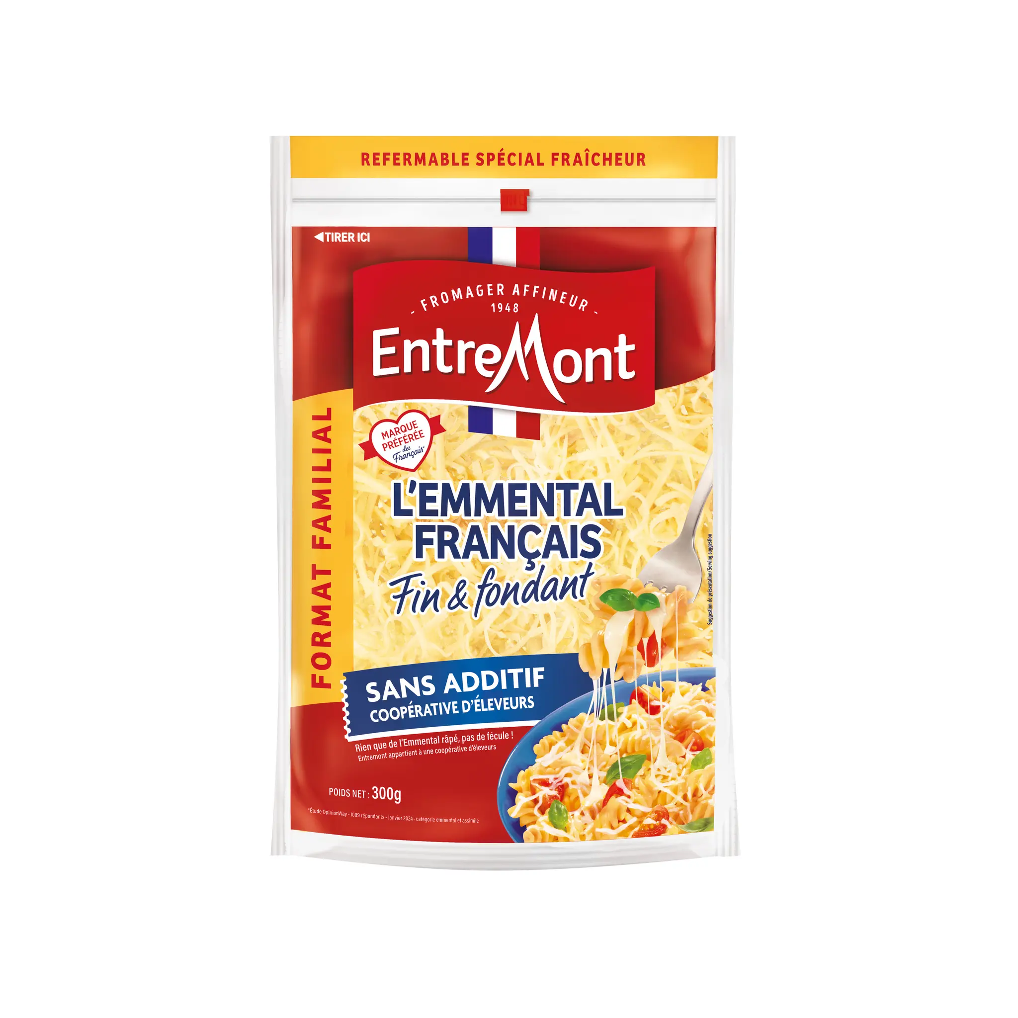 ENTREMONT Emmental râpé français fin et fondant