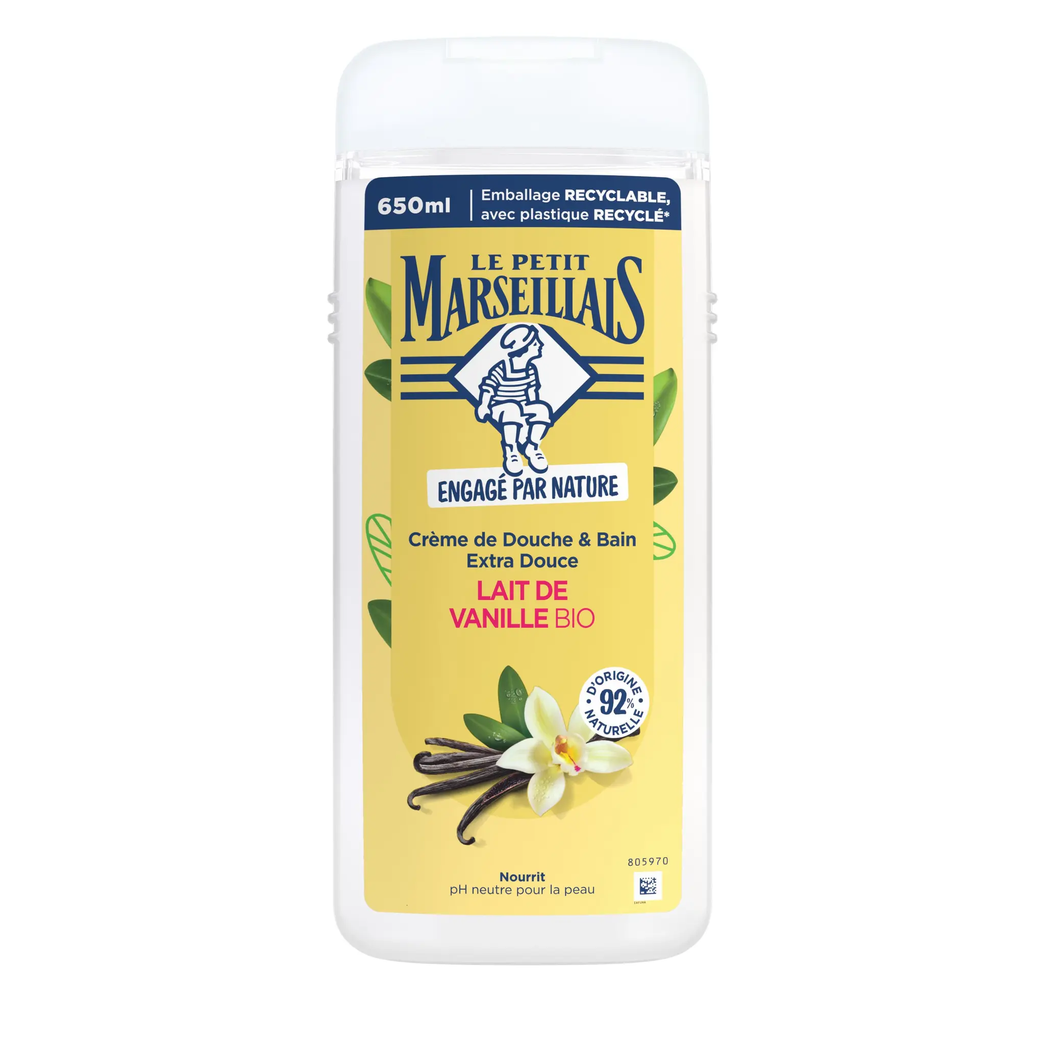 LE PETIT MARSEILLAIS Crème de douche et bain lait de vanille