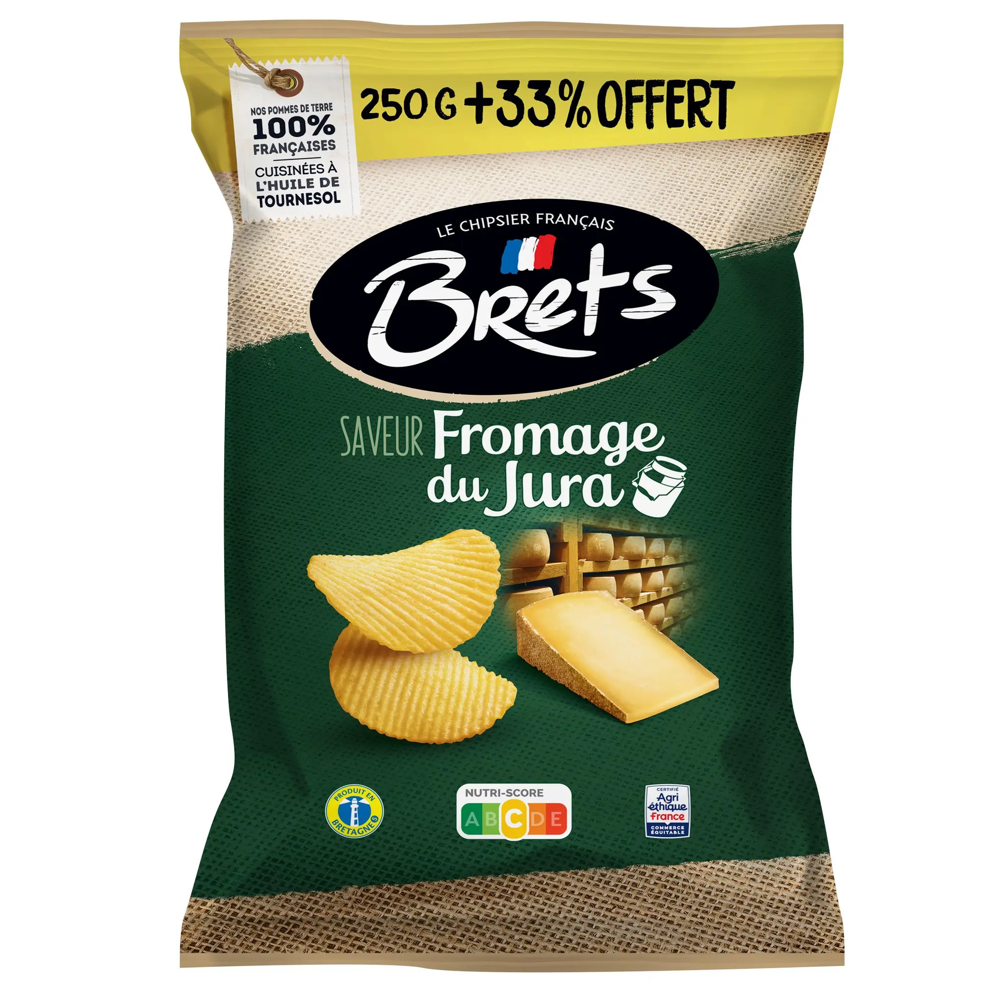 BRETS Chips de pomme de terre AOP saveur fromage du Jura