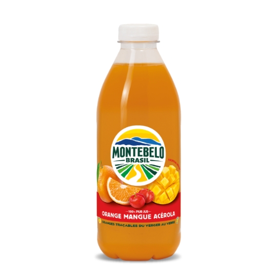 Jus de Fruit 100% Pur Jus Orange Mangue Acérola MONTEBELO BRASIL