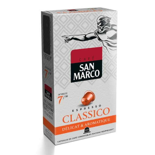 Café en Capsules Espresso Classico Intensité 7/10 SAN MARCO