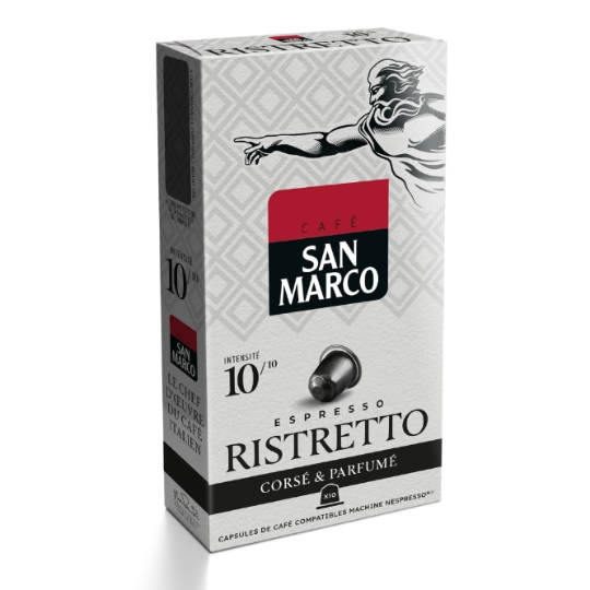 Café En Capsules Espresso Ristretto Intensité 10/10 SAN MARCO