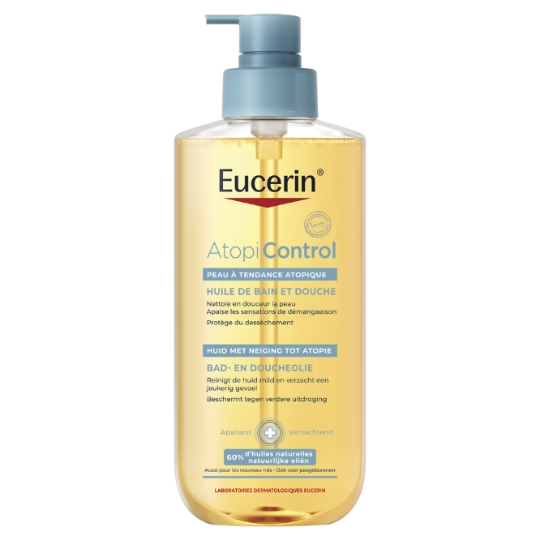 Huile de Bain et Douche à Tendance Atopique ,Apaise les sensations de Démangeaison et Protège du Dessèchement 60% d'Huiles Naturemlles EUCERIN