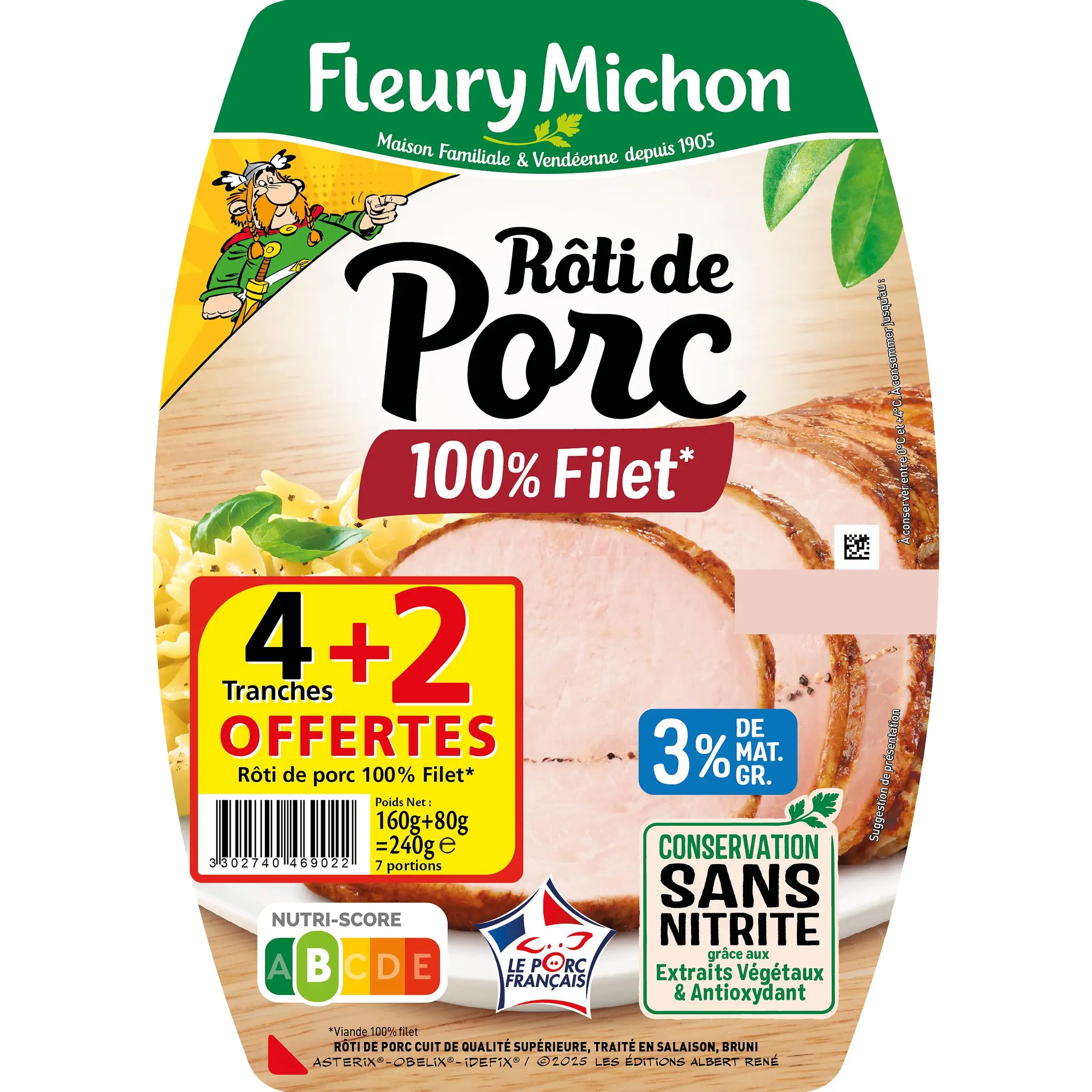 FLEURY MICHON Rôti de porc cuit en tranches