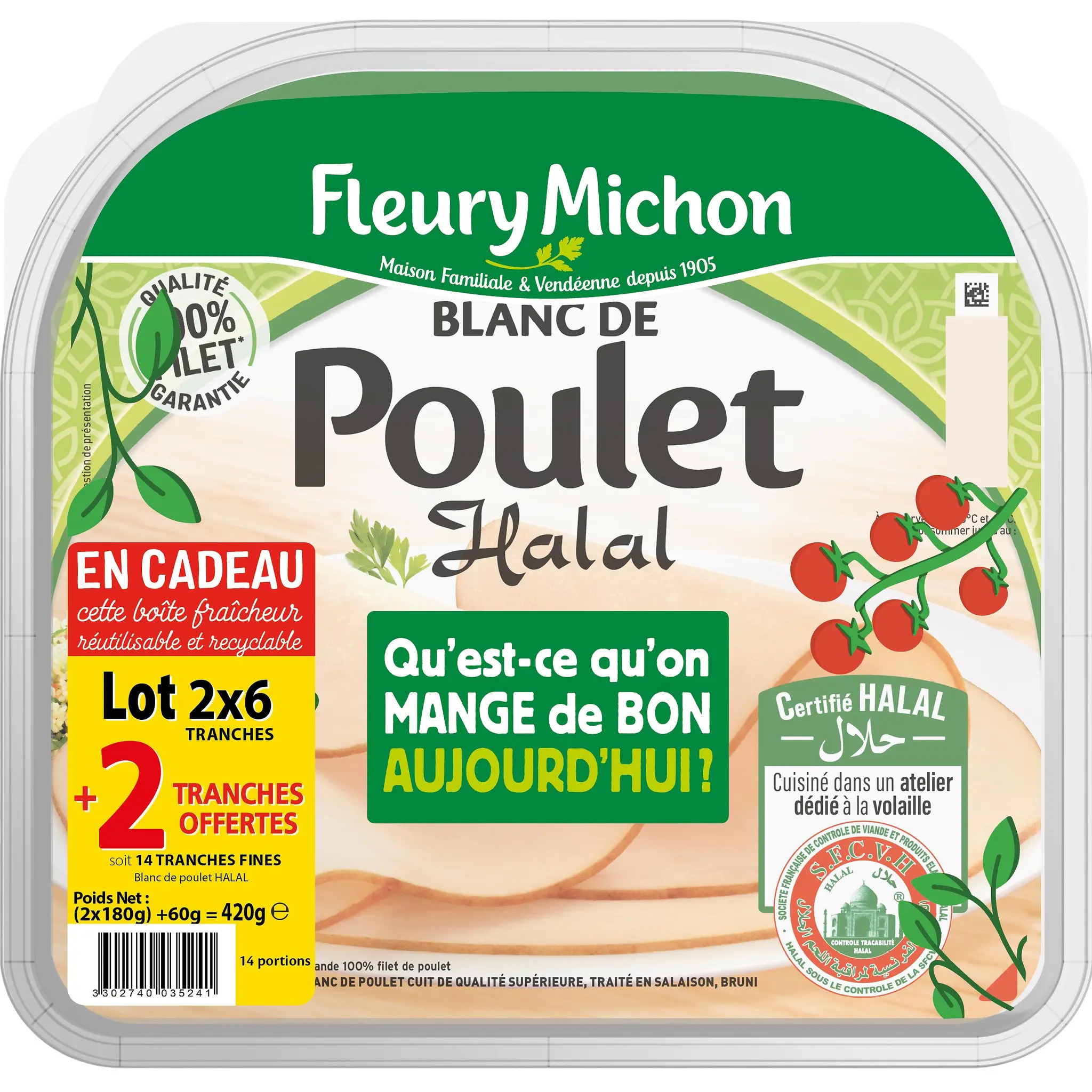 FLEURY MICHON Blanc de poulet halal + boite fraicheur