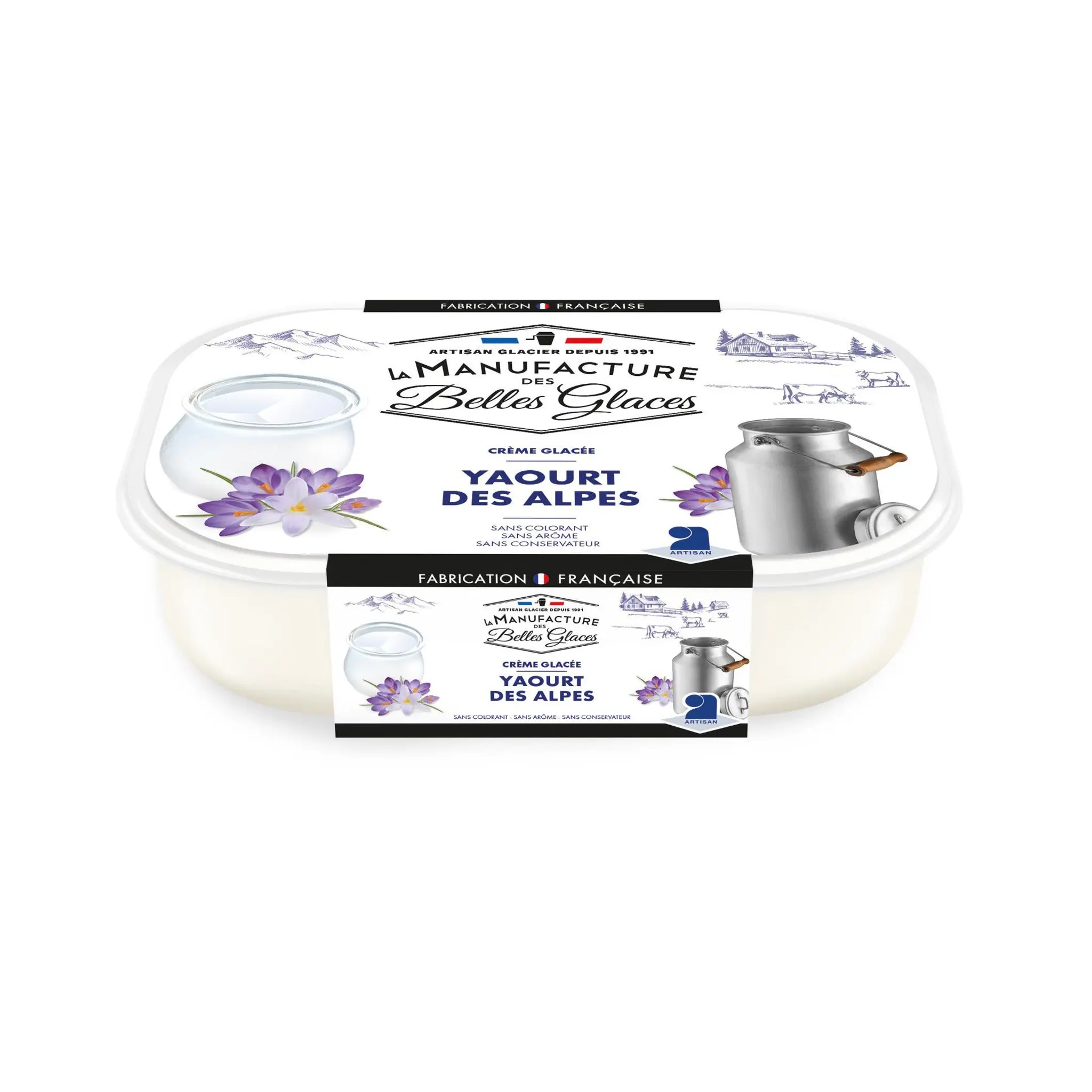 LA MANUFACTURE DES BELLES GLACES Crème glacée au yaourt nature des Alpes