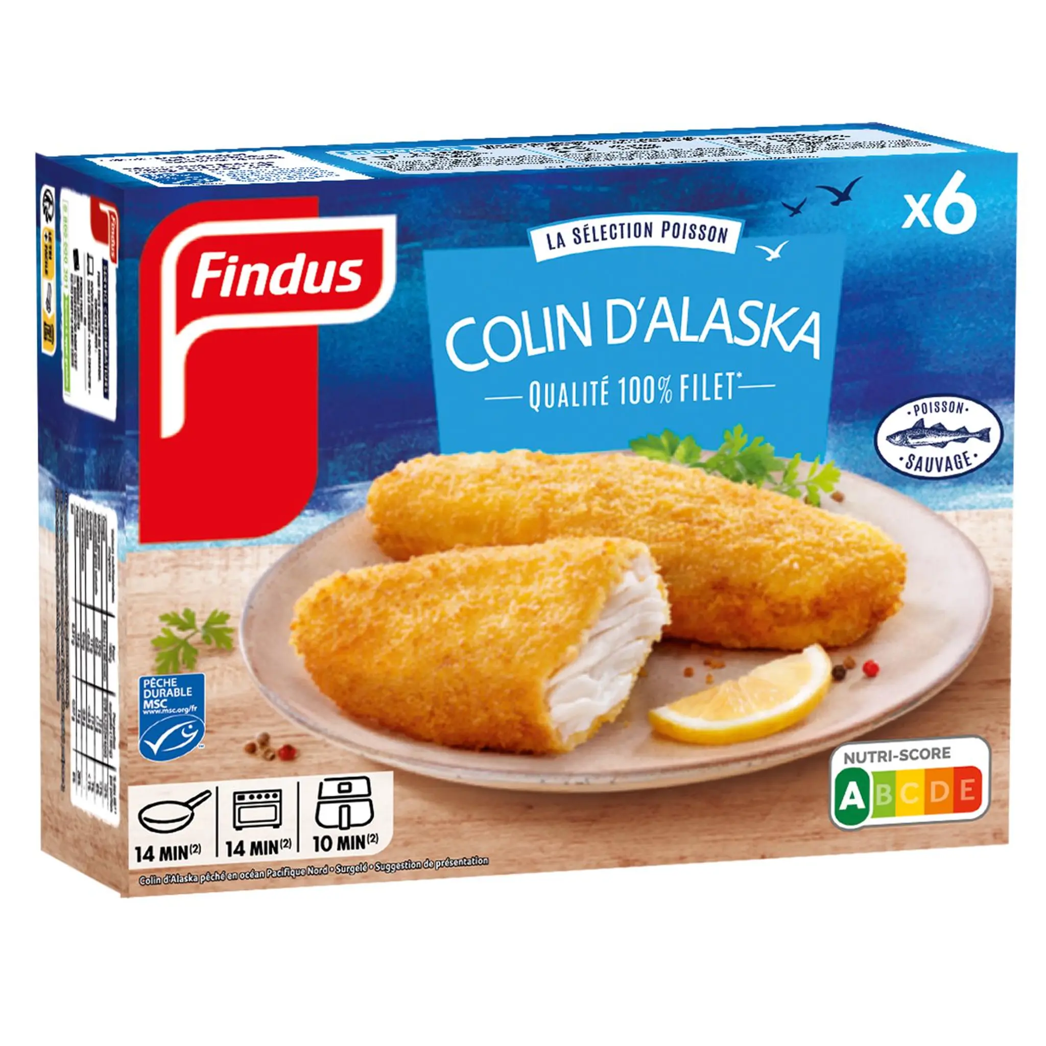 FINDUS Panés colin d'Alaska 100% filet MSC