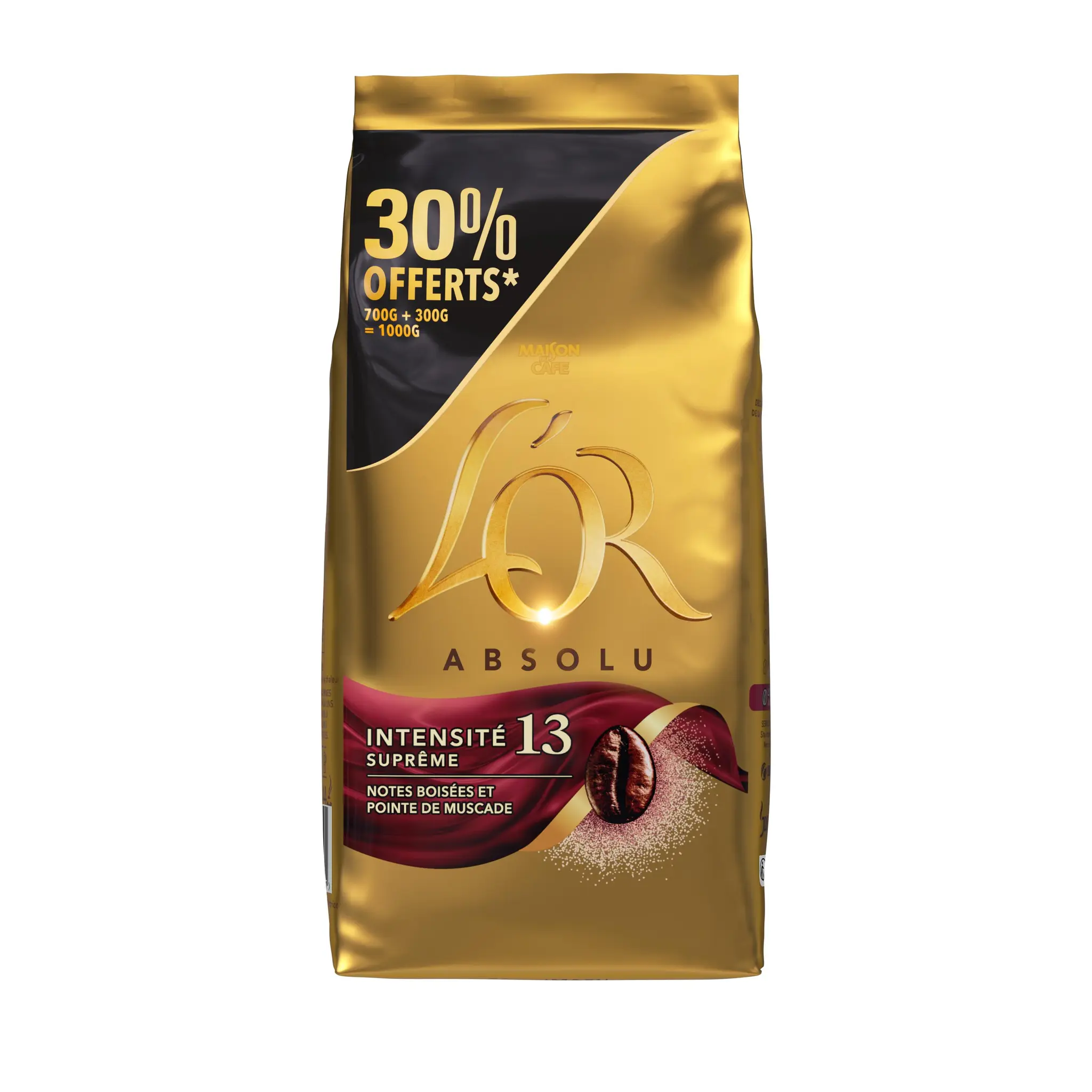 L'OR Absolu café en grains intensité 13