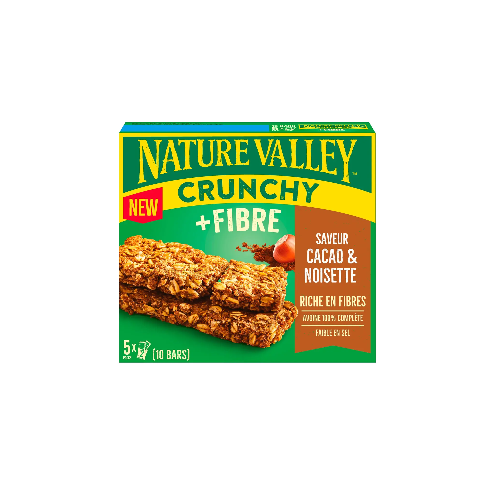 NATURE VALLEY Crunchy barres de céréales au cacao et aux noisettes
