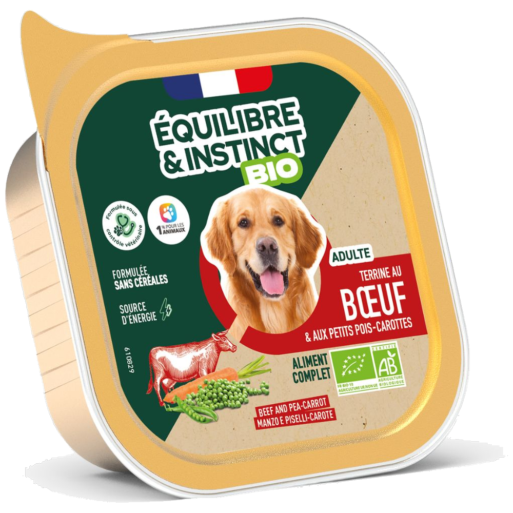 Terrine pour chien adulte boeuf bio