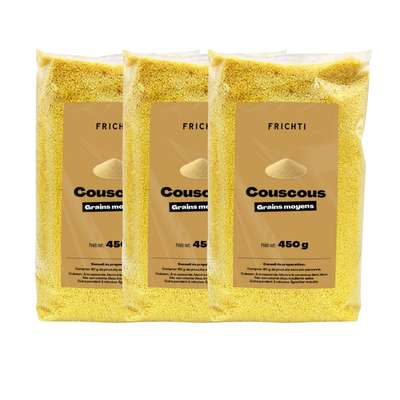 Lot de 3 x Couscous Grains moyen, Frichti (450 g)