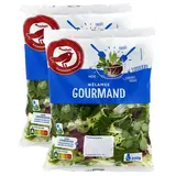 Auchan Mélange Gourmand de Frisée Mâche et Chicorée Rouge, Lot de 2x200g