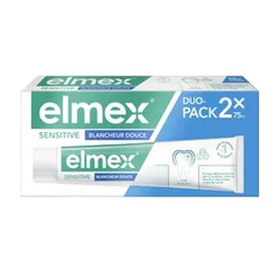 Dentifrice sensitive blancheur pour dents sensibles, Elmex (2 x 75 ml)