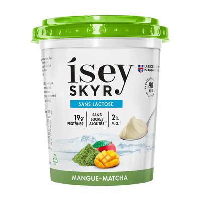 Isey Skyr Mangue Matcha 2%mg sans lactose, 400g