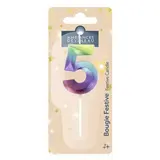 Ambiances Devineau Bougie anniversaire chiffre 5 multicolore, 1 bougie