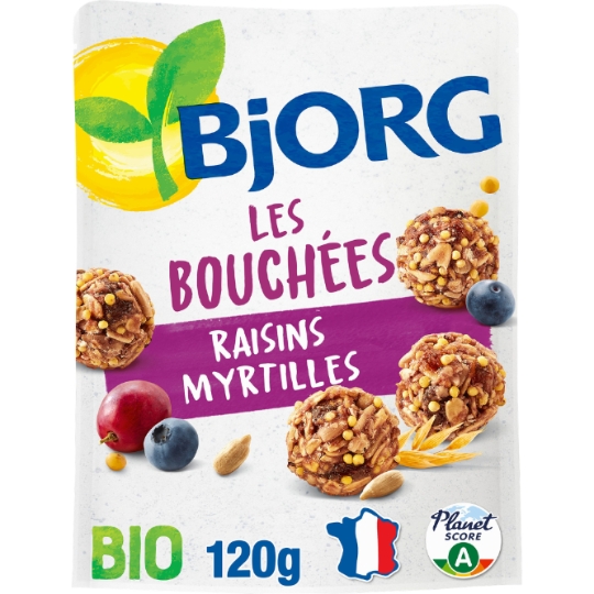 Biscuit Les Bouchées Myrtille Raisin Bio BJORG