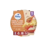 Plat bébé dès 15 Mois Pomme de Terre Carotte Poulet Champignon avec Morceaux CARREFOUR BABY