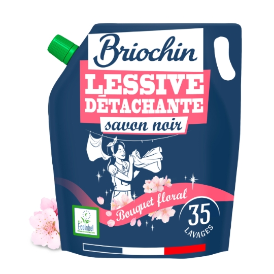 La Lessive Détachante au Savon Noir Bouquet Floral 35 Lavages JACQUES BRIOCHIN