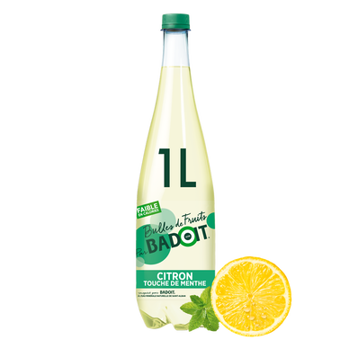 Eau gazeuse minérale aromatisée citron/menthe BADOIT BULLES DE FRUITS- 1l