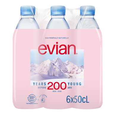 Eau minérale naturelle plate EVIAN - 6x50cl