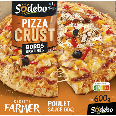 PizzaCrust Farmer poulet rôti sauce barbecue et poivrons grillésSODEBO, 600g