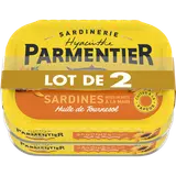 Sardines huile de tournesol PARMENTIER 2x135g
