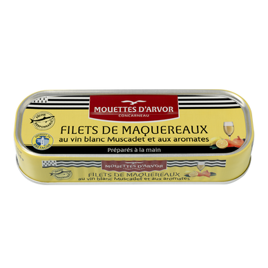 Filets de maquereaux marinés au Muscadet et aromates LES MOUETTES D'ARVOR, 176g