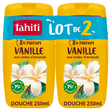 Gel douche TAHITI 8h vanille et lait 2x250ml