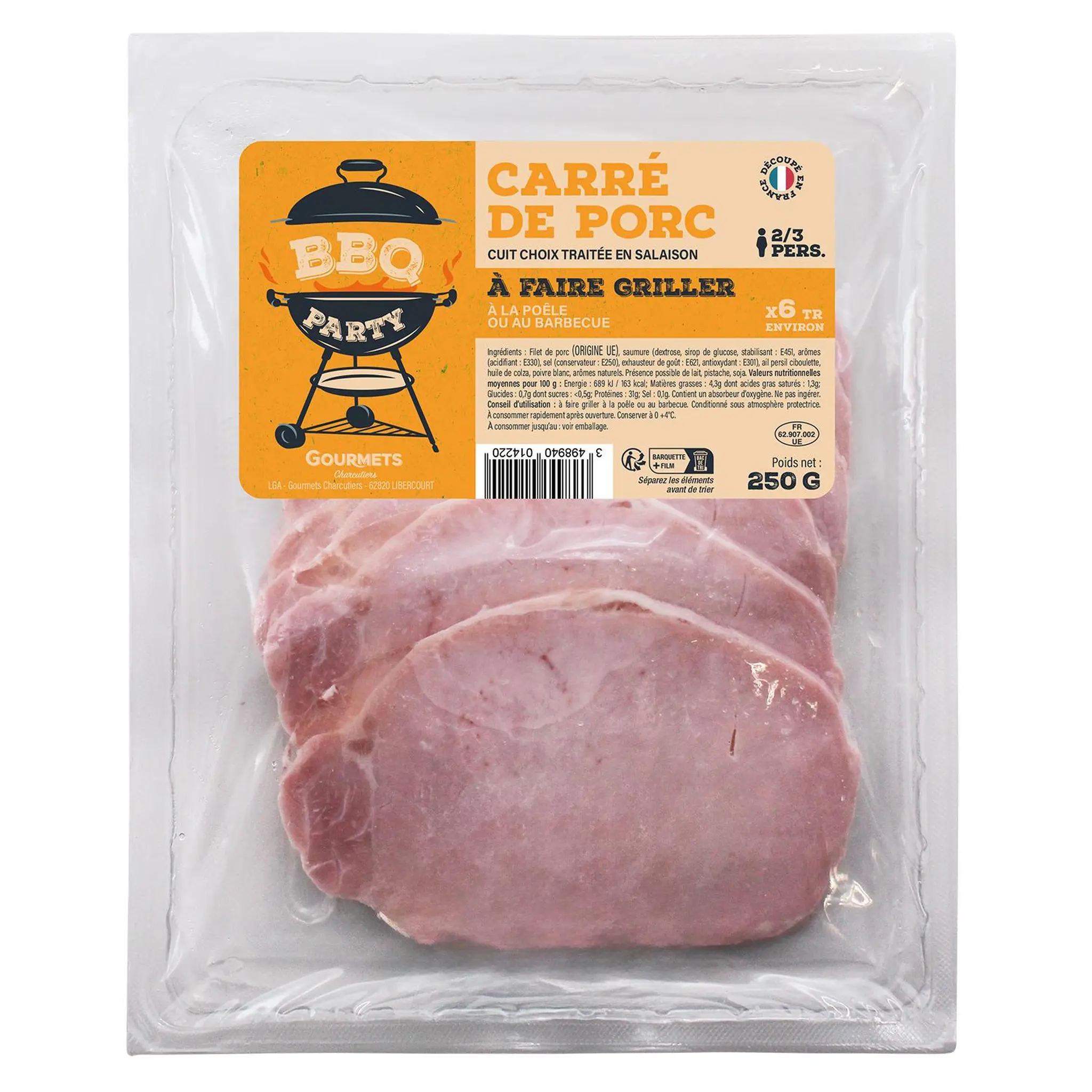 GOURMETS DE L'ARTOIS Carré de porc à griller de porc
