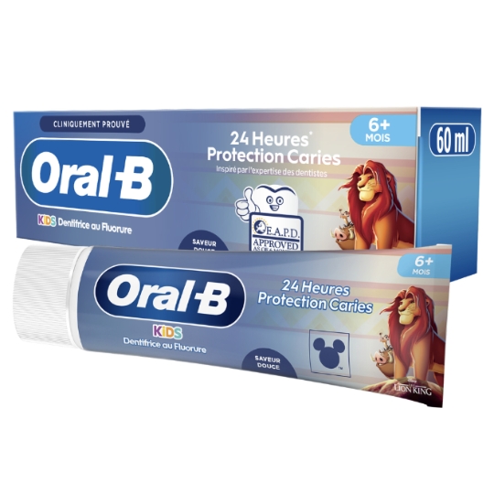 Dentifrice Enfant 6 mois et plus Protection Caries 24h Saveur Douce ORAL-B