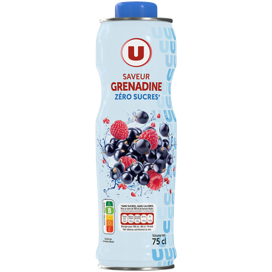 Boisson concentrée à diluer à la grenadine sans sucres  bouteille de75cl