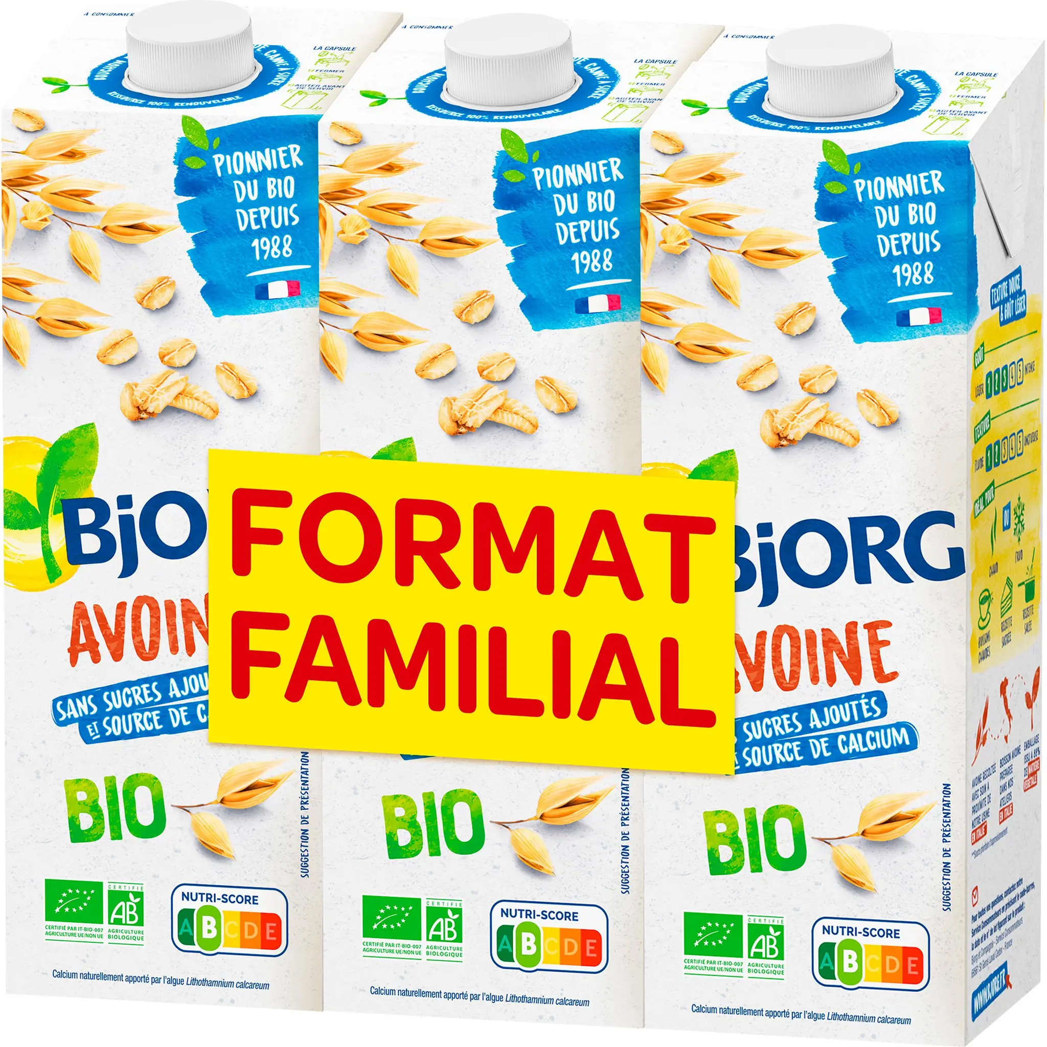 BJORG Boisson végétale à l'avoine bio sans sucres ajoutés