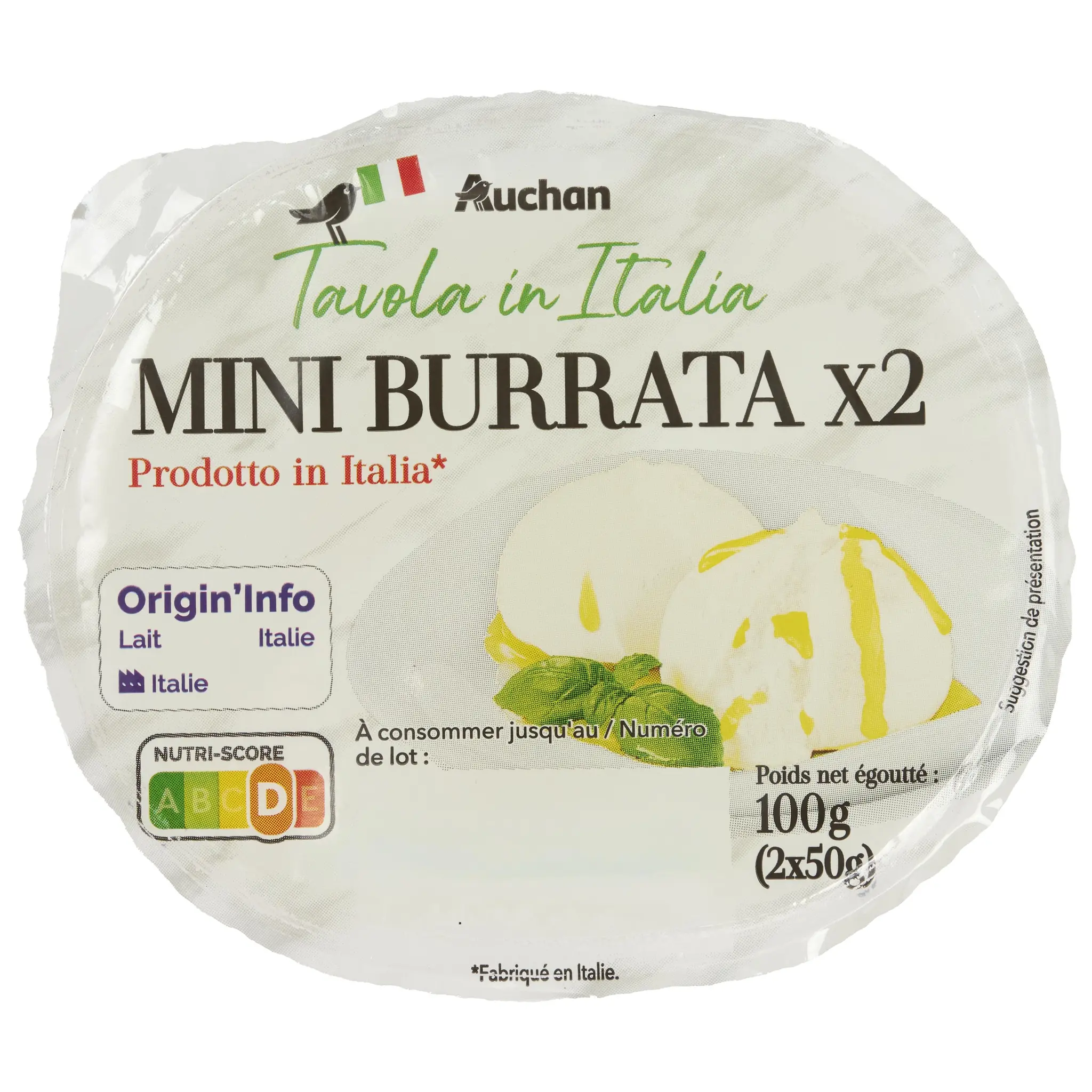 AUCHAN Tavola in Italia mini burrata