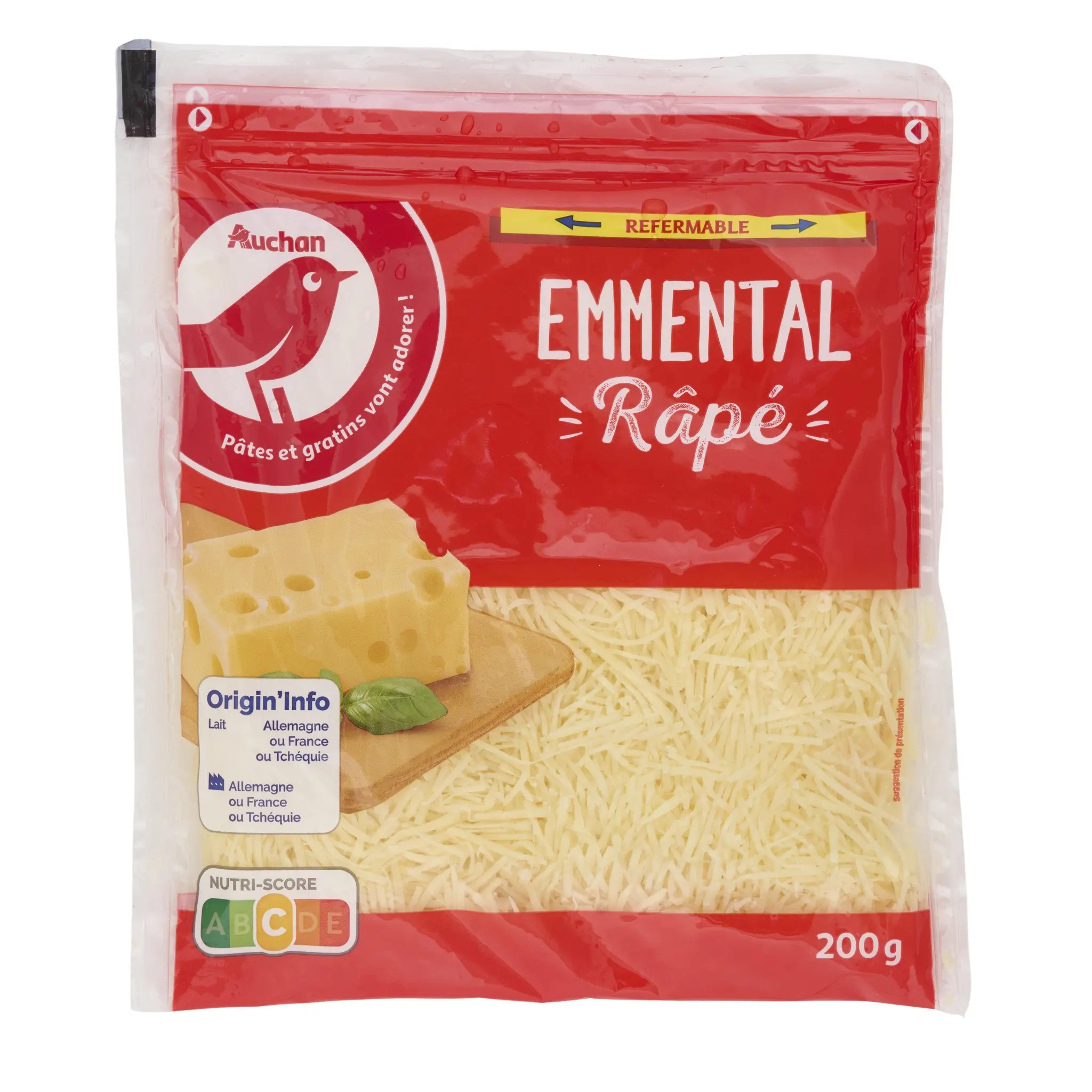 AUCHAN Emmental râpé origine UE