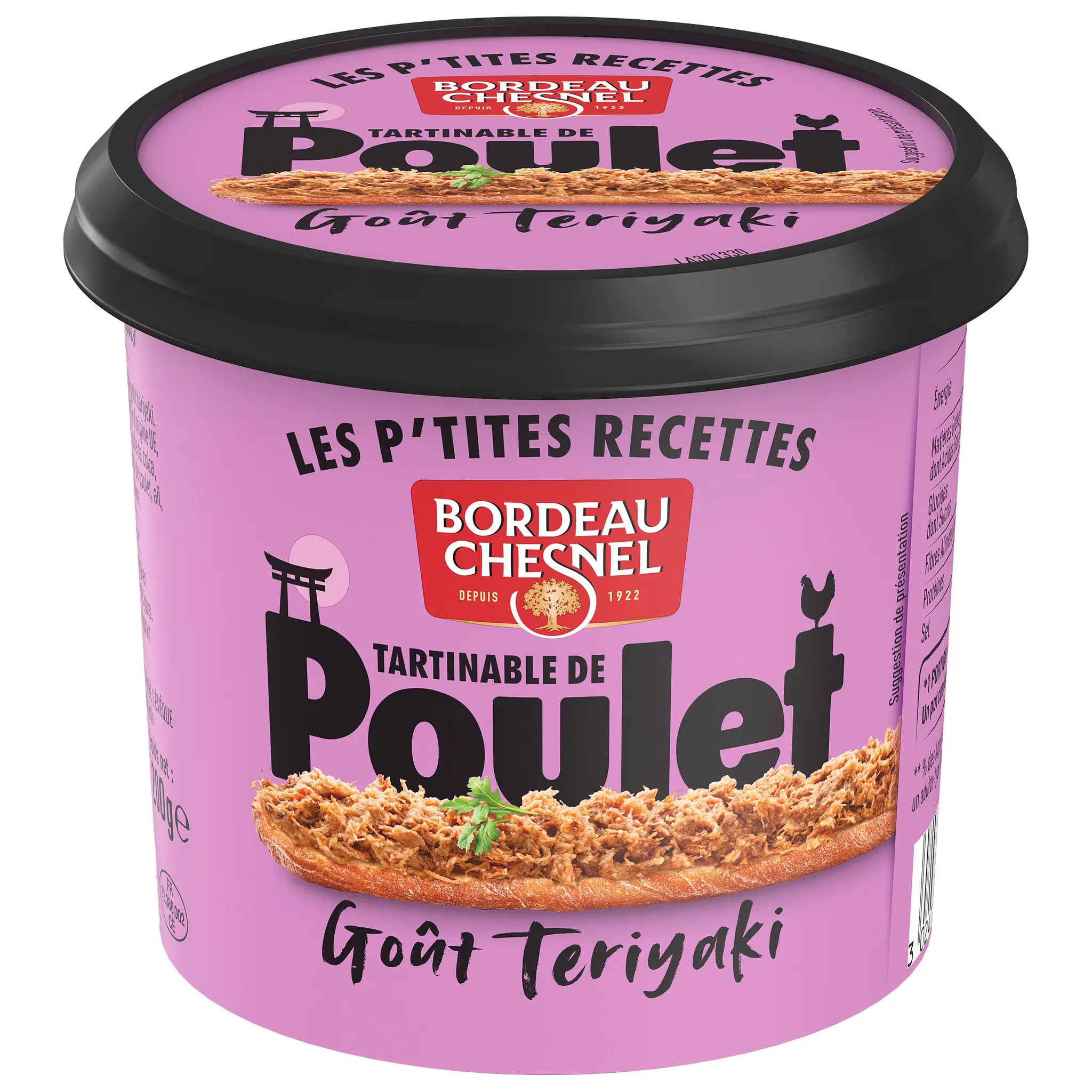 BORDEAU CHESNEL Les P'tites Recettes tartinable de poulet goût teriyaki