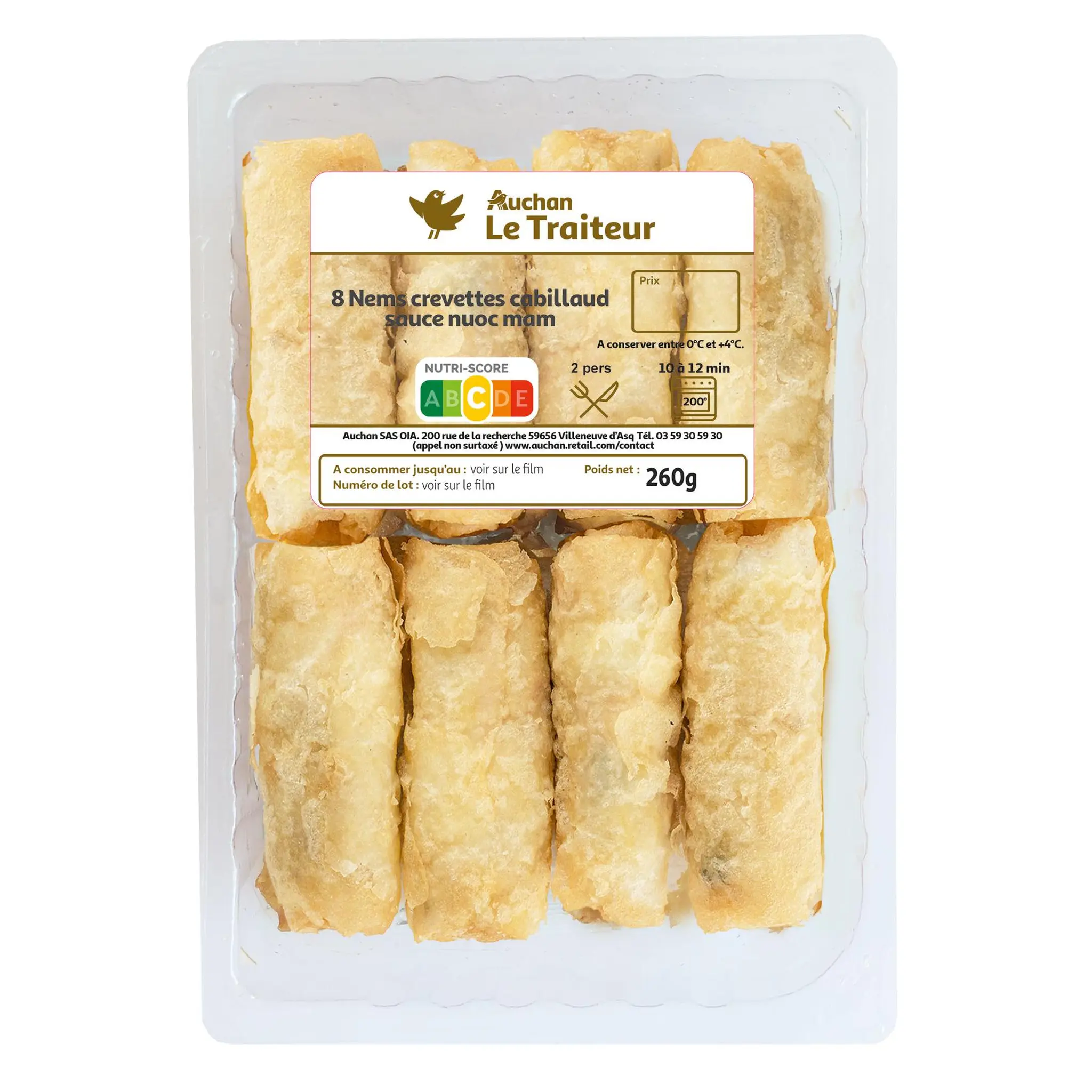 AUCHAN LE TRAITEUR Nems aux crevettes avec sauce