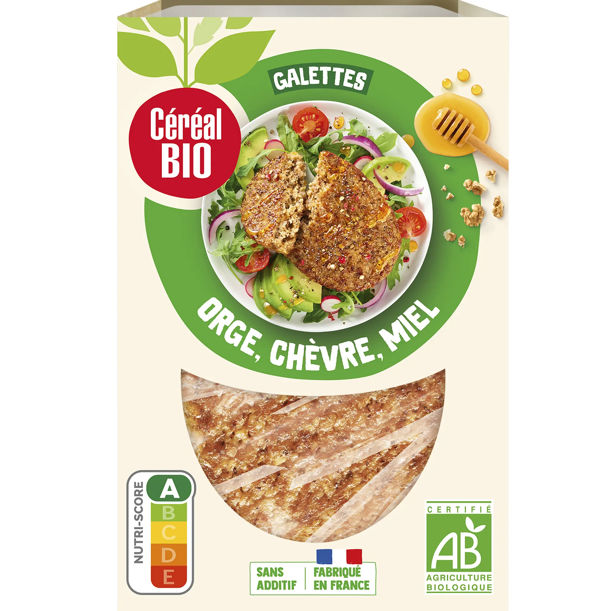 CÉRÉAL BIO Galettes orge chèvre miel frais