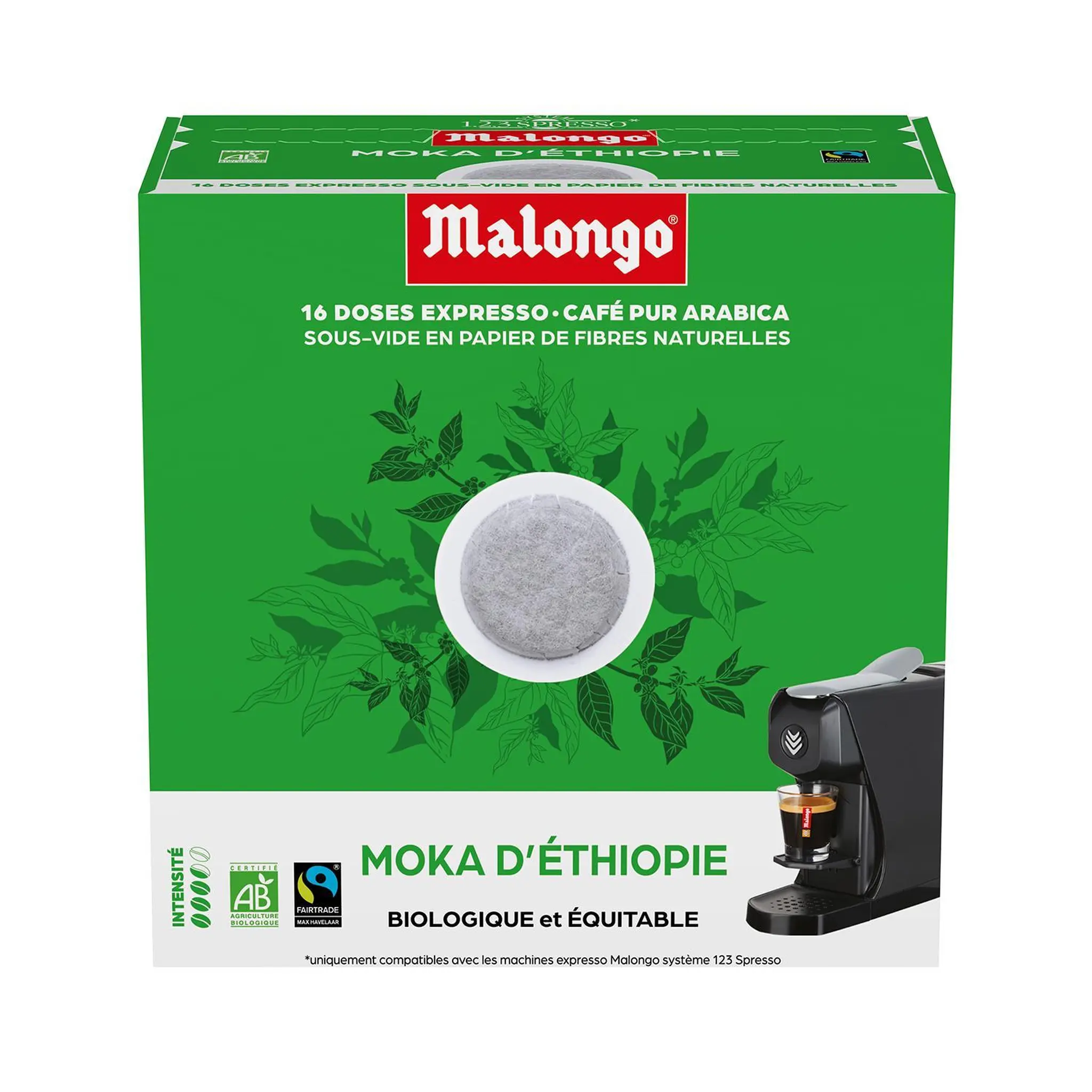 MALONGO Dosettes de café moka compatibles nespresso