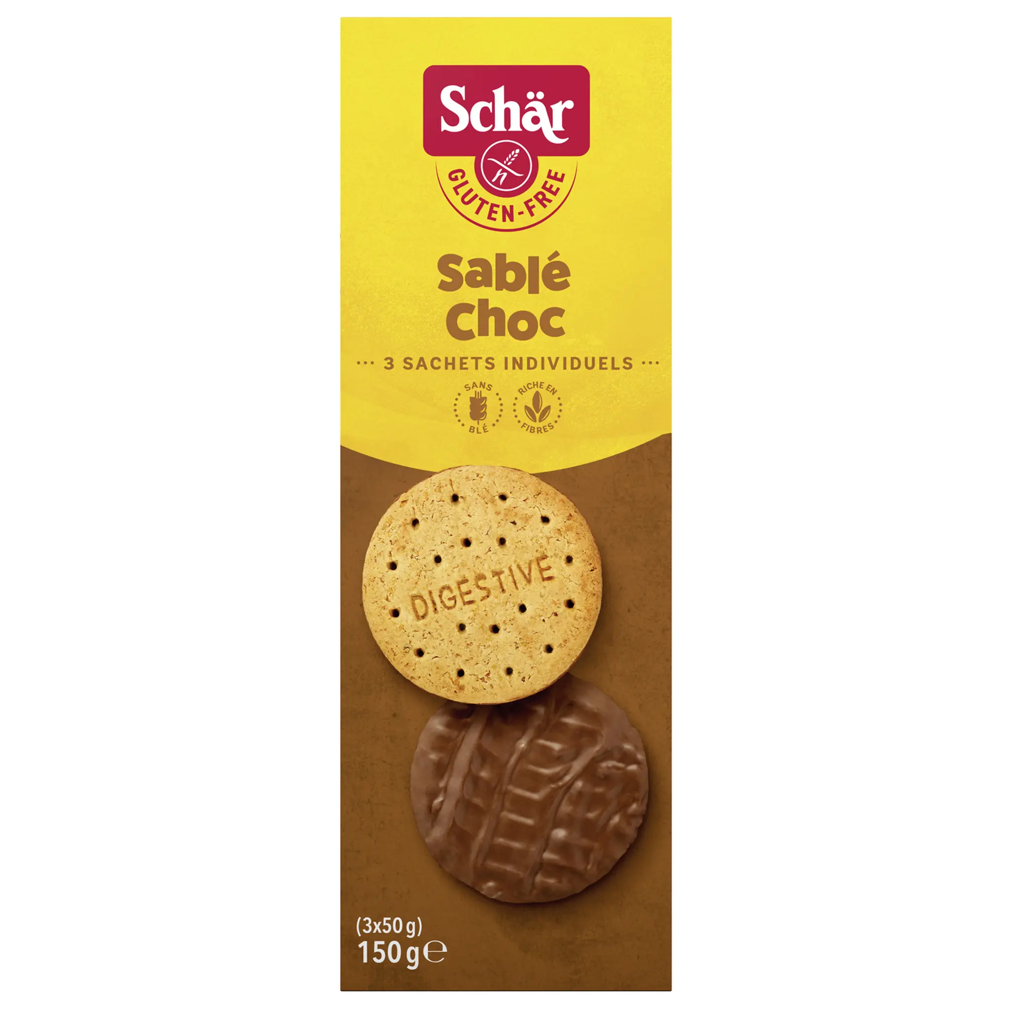 SCHAR Biscuits sablés choc sans gluten sachets individuels