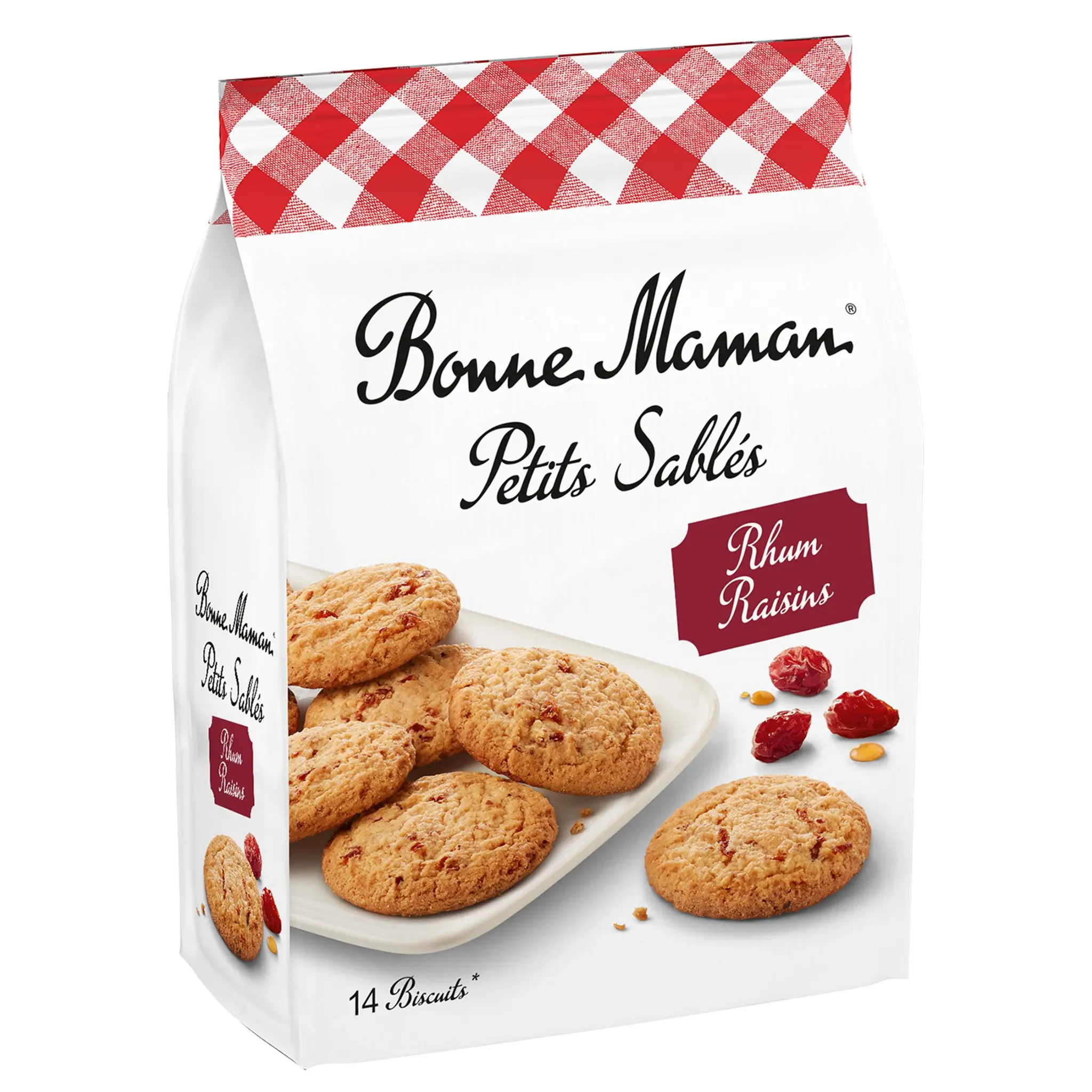 BONNE MAMAN Biscuits sablés au rhum raisin