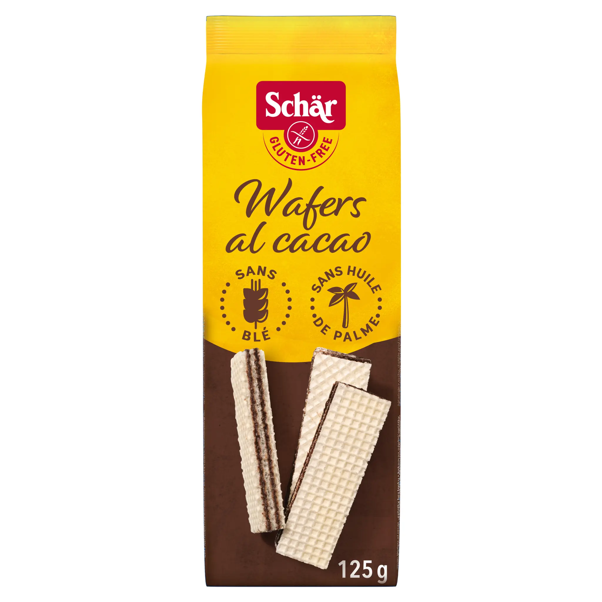 SCHAR Gaufrettes au cacao sans gluten & huile de palme