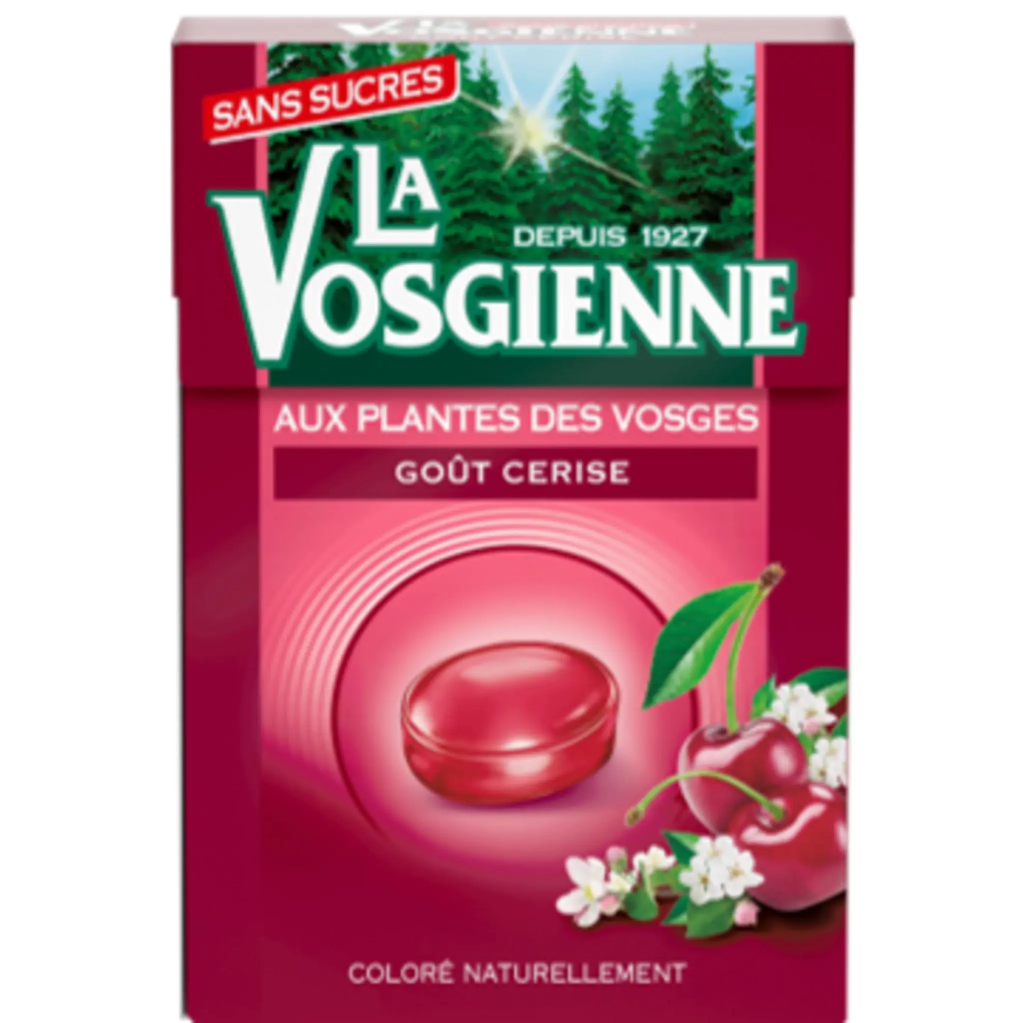 LA VOSGIENNE Bonbons pastilles goût cerise sans sucres