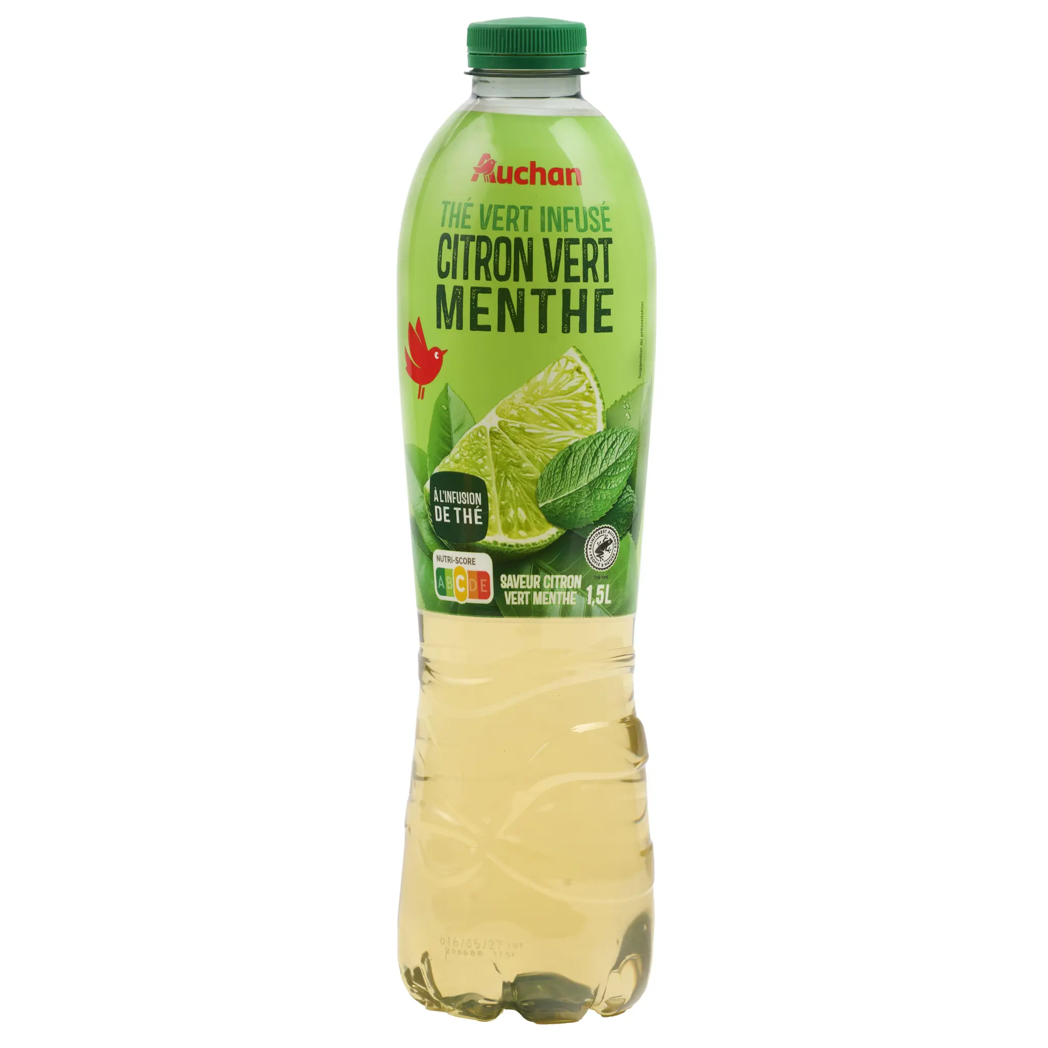 AUCHAN Thé infusé plate citron vert menthe
