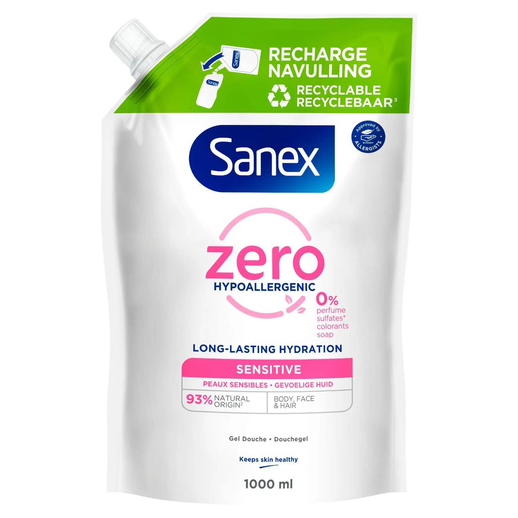 SANEX Zero Recharge gel douche sensitive