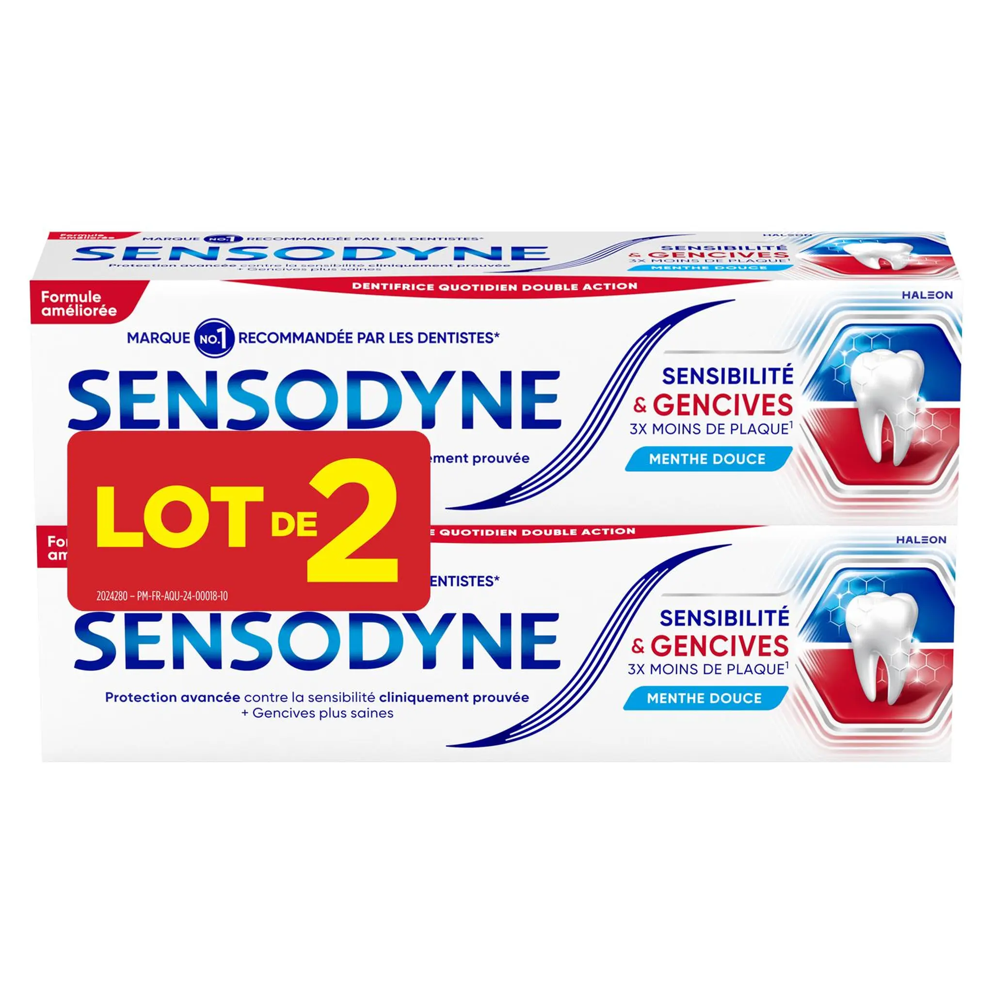 SENSODYNE Dentifrice sensibilité et gencives menthe douce