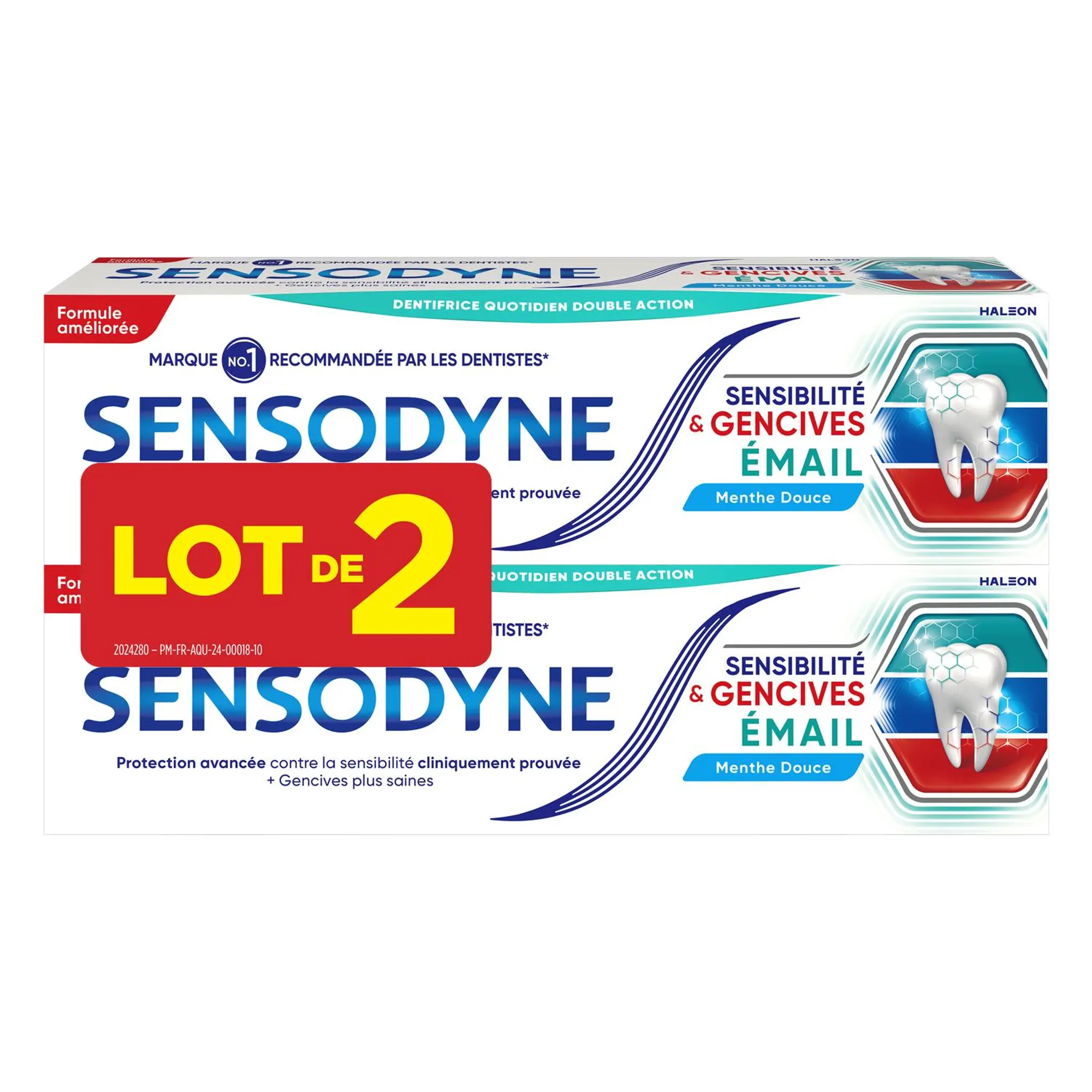 SENSODYNE Dentifrice sensibilité et gencives émail menthe douce