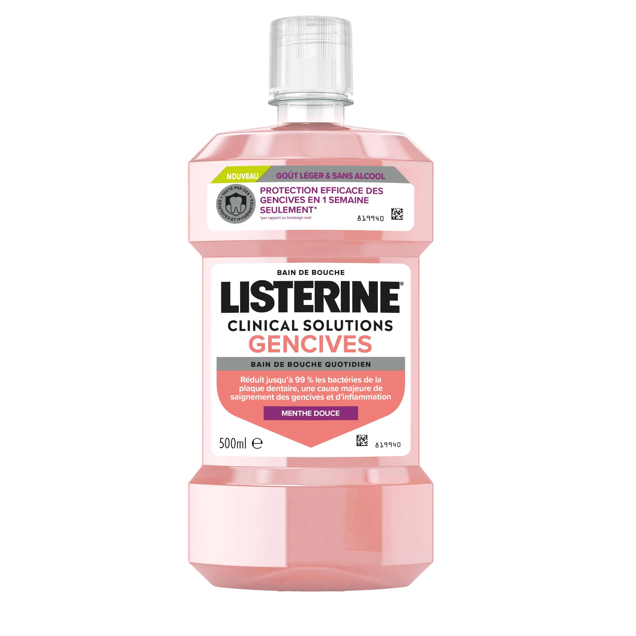 LISTERINE Clinical Solutions Bain de bouche soin gencives menthe douce sans alcool
