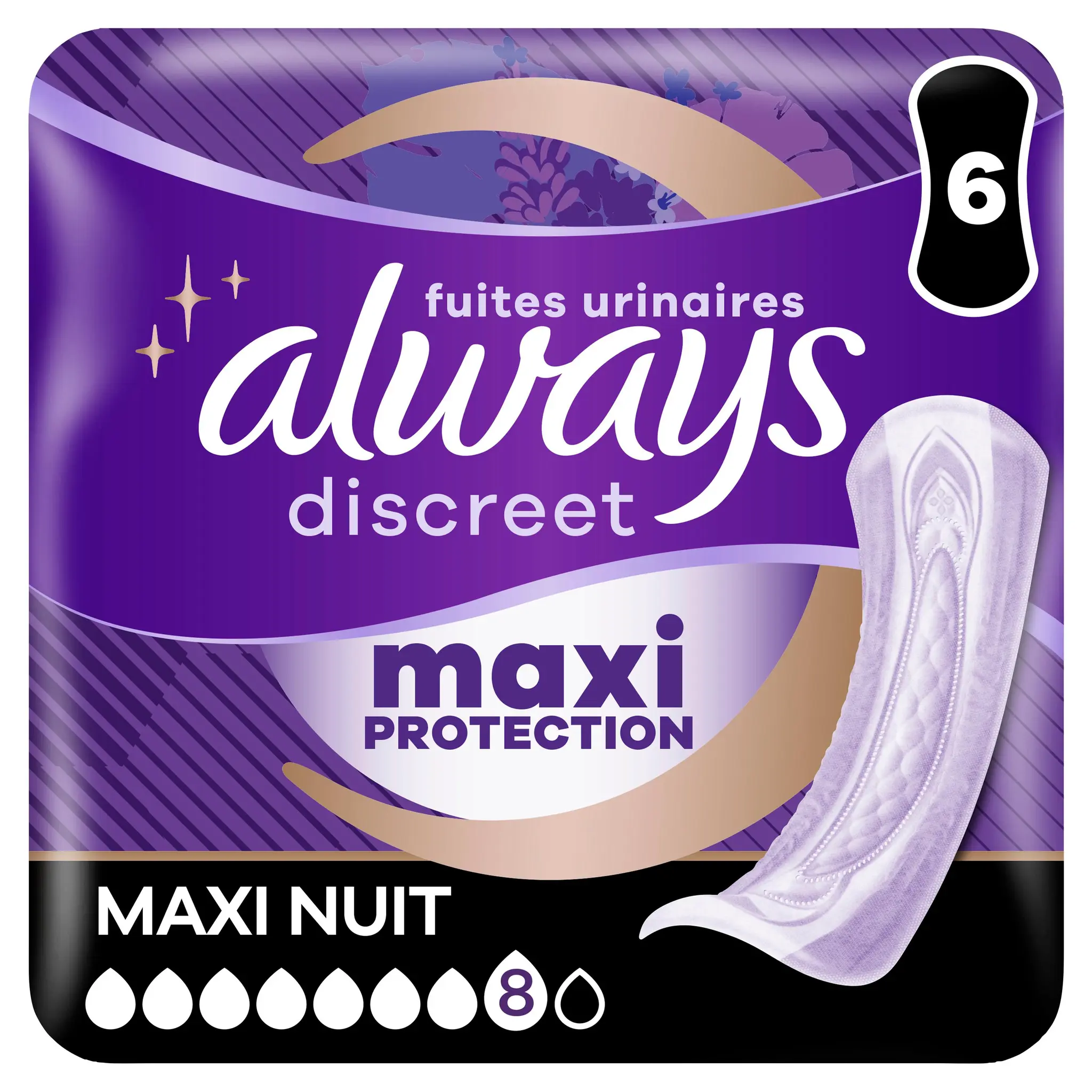 ALWAYS Discreet protections fuites urinaires extra sure ultimate nuit